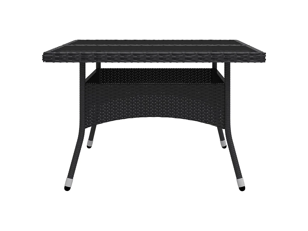 Ensemble à dîner de jardin 9 pcs Résine tressée et verre Noir