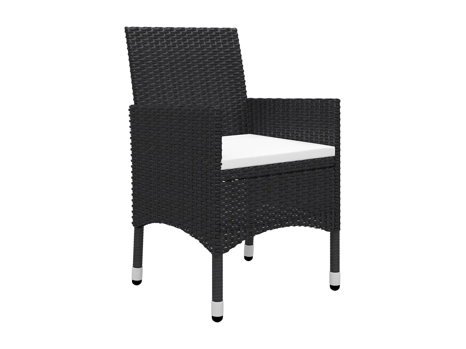 Ensemble à dîner de jardin 9 pcs Résine tressée et verre Noir