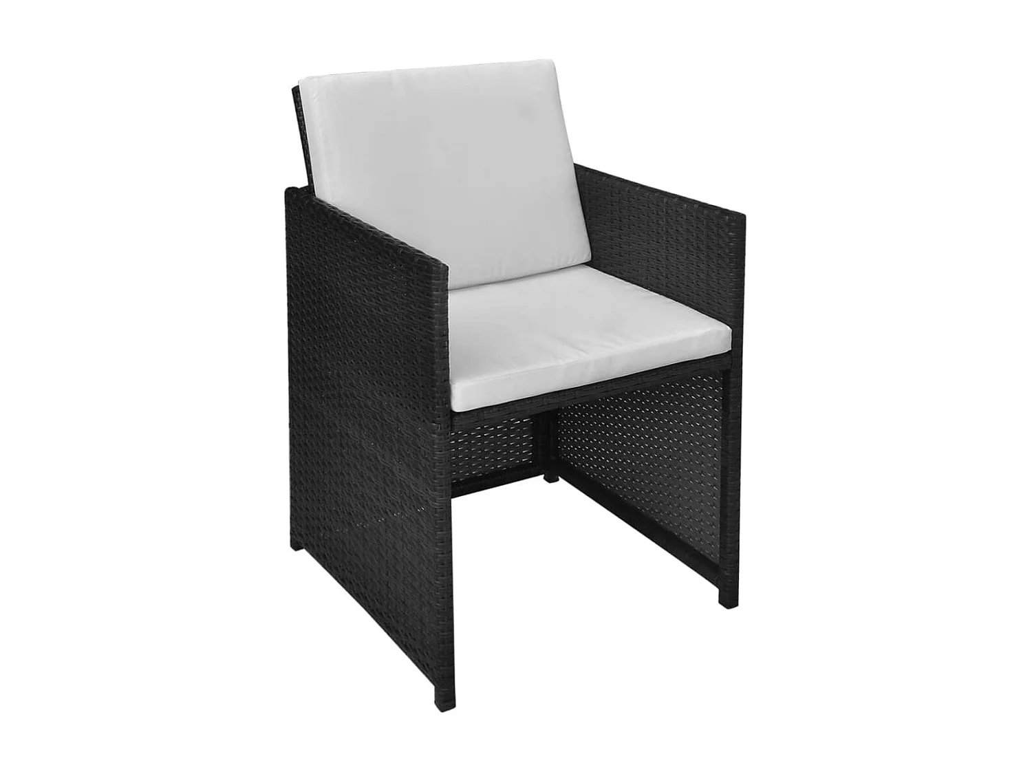 Salon de jardin 6 pcs avec coussins Résine tressée Noir 24