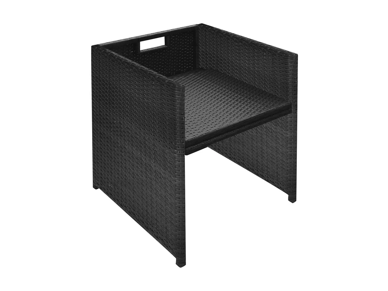 Salon de jardin 6 pcs avec coussins Résine tressée Noir 24