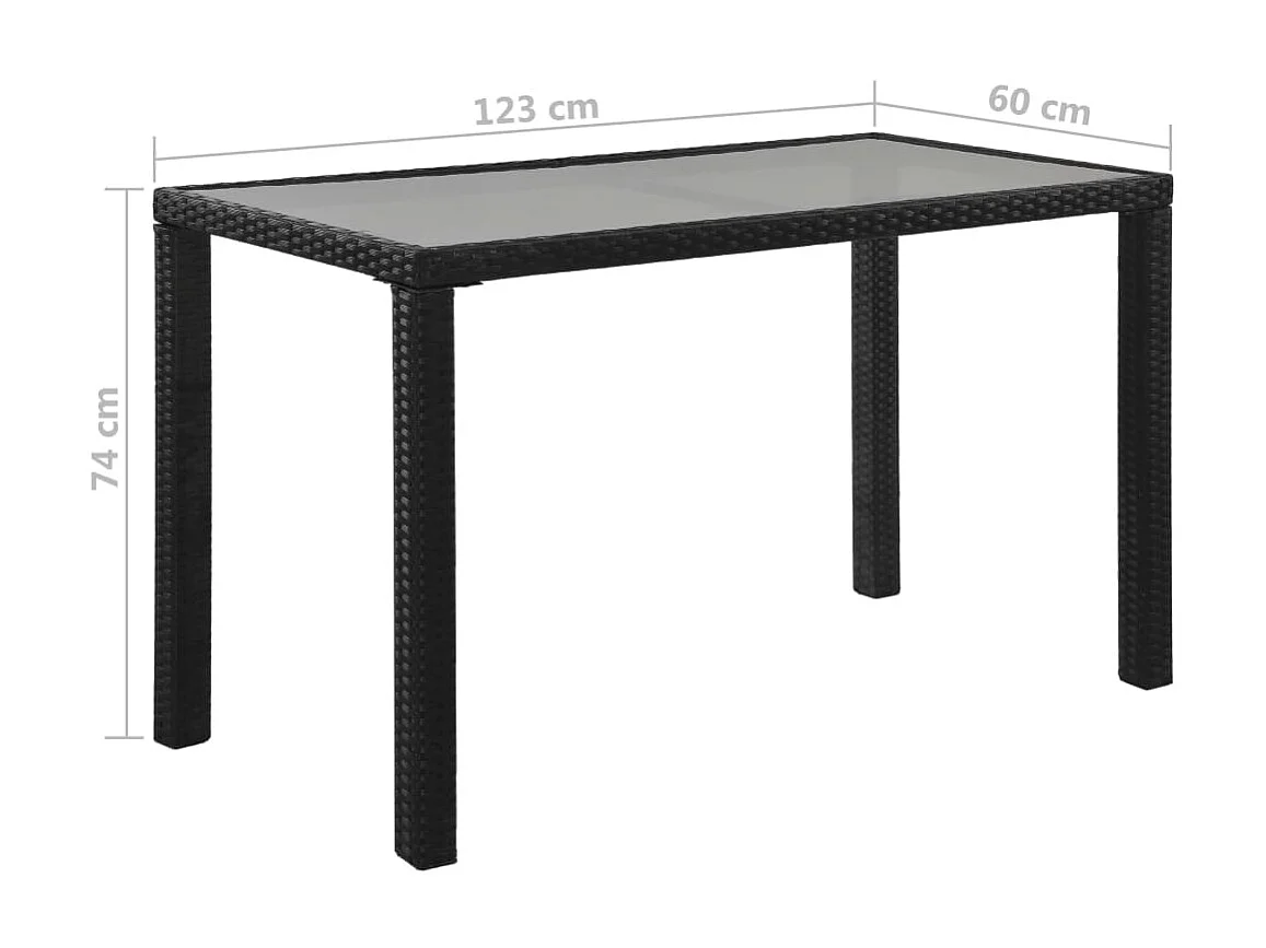 Salon de jardin 6 pcs avec coussins Résine tressée Noir 24