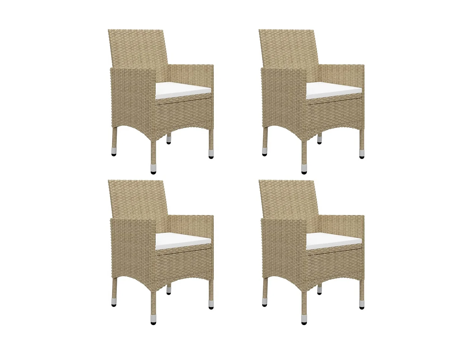 Ensemble à dîner de jardin 5 pcs Résine tressée et verre Beige