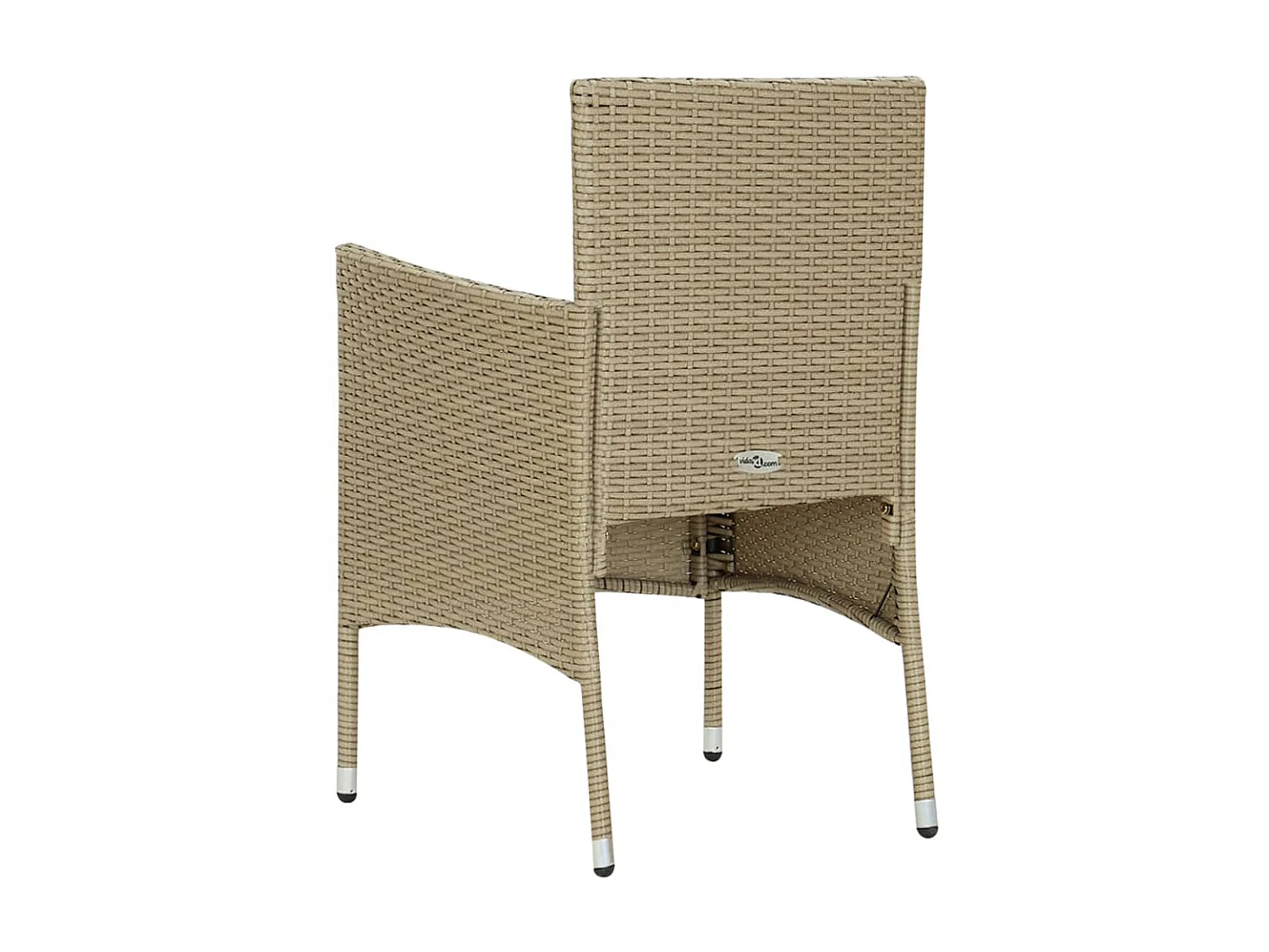 Ensemble à dîner de jardin 5 pcs Résine tressée et verre Beige