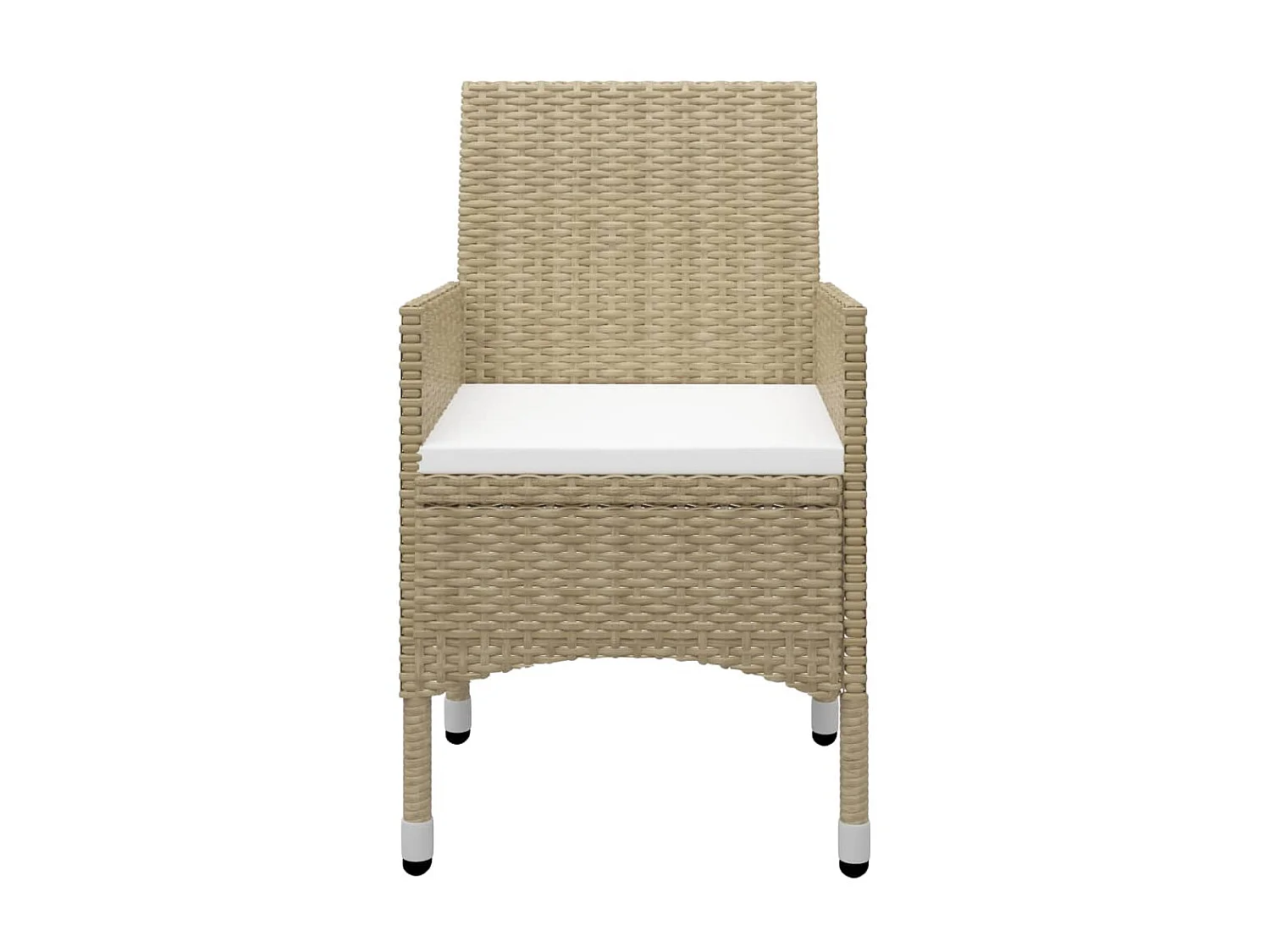 Ensemble à dîner de jardin 5 pcs Résine tressée et verre Beige