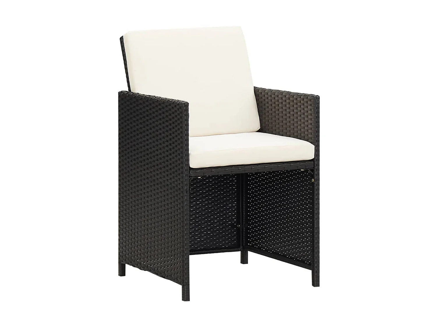 Ensemble à dîner de jardin coussins 21 pcs Noir Résine tressée 2