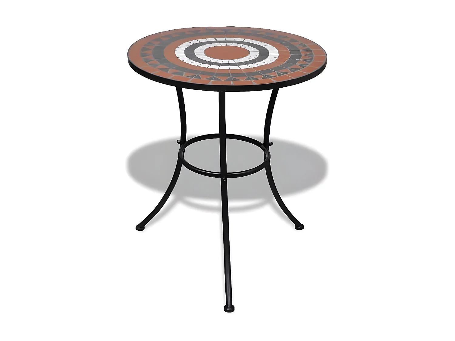 Table ronde et 2 chaises de jardin mosaïquées Mel