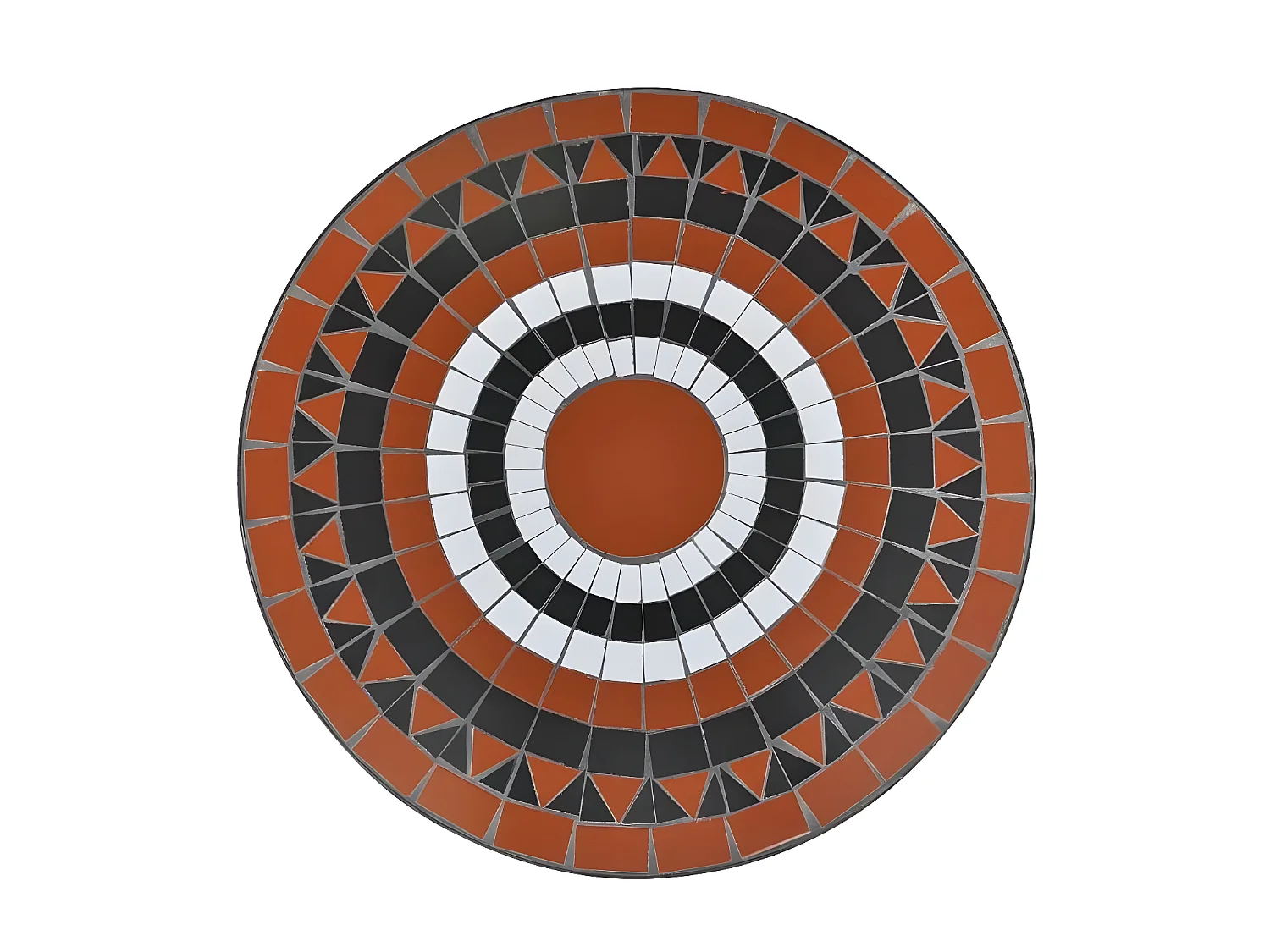 Table ronde et 2 chaises de jardin mosaïquées Mel