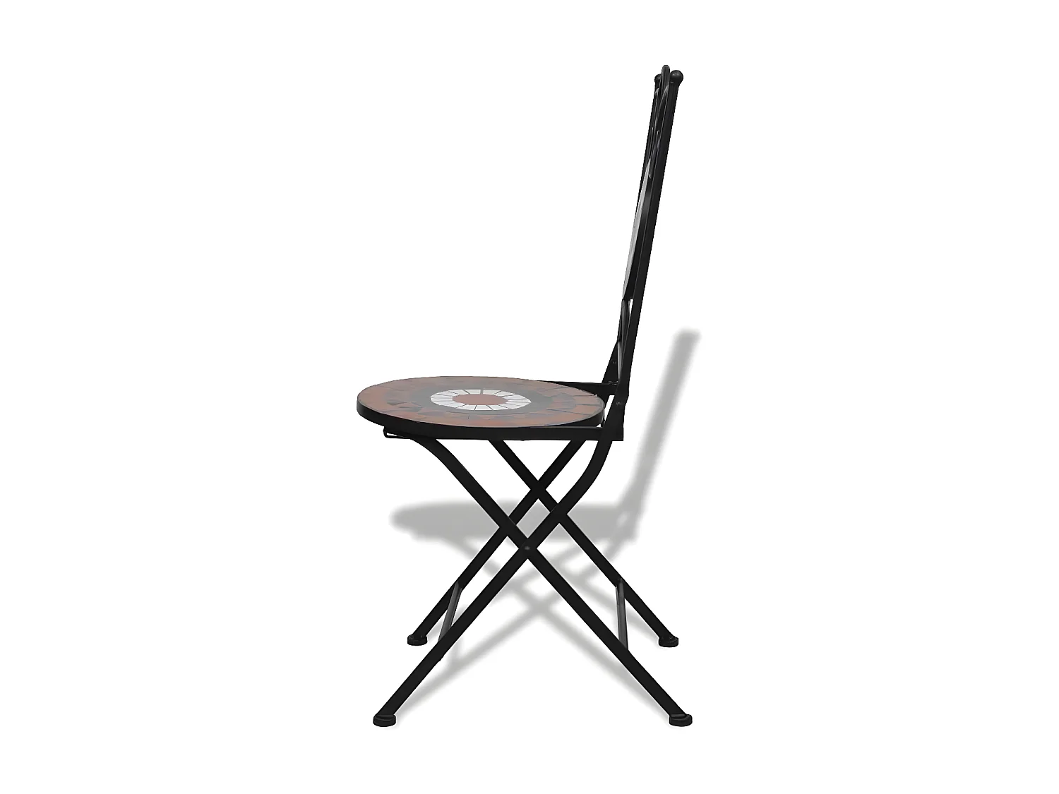 Table ronde et 2 chaises de jardin mosaïquées Mel