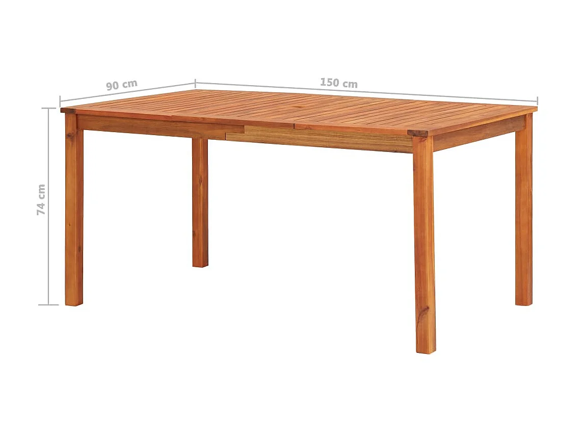 Mobilier à dîner d'extérieur 7 pcs et coussins Acacia solide