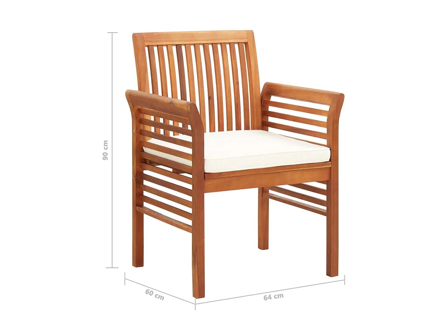 Mobilier à dîner d'extérieur 7 pcs et coussins Acacia solide