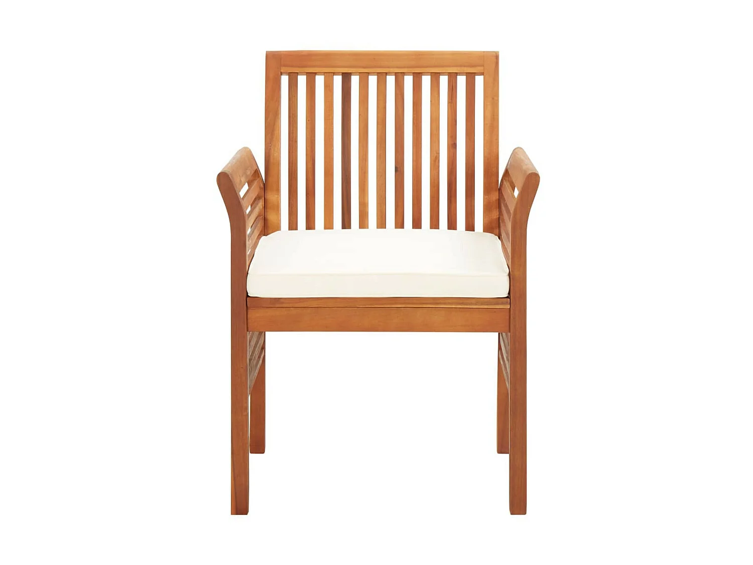 Mobilier à dîner d'extérieur 5 pcs et coussins Acacia solide 2