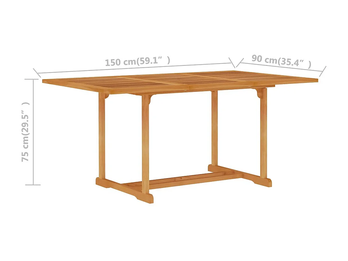 Salon de jardin 5 pcs Bois de teck massif 4