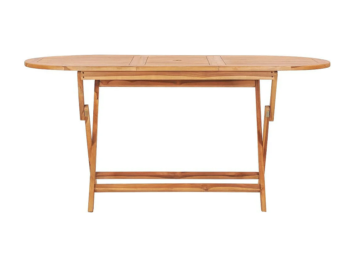 Mobilier à dîner d'extérieur pliable 7 pcs Bois solide de teck 4