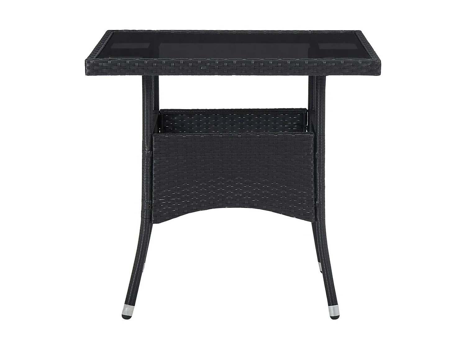 Ensemble à dîner de jardin 5 pcs Noir Résine tressée et acacia 5