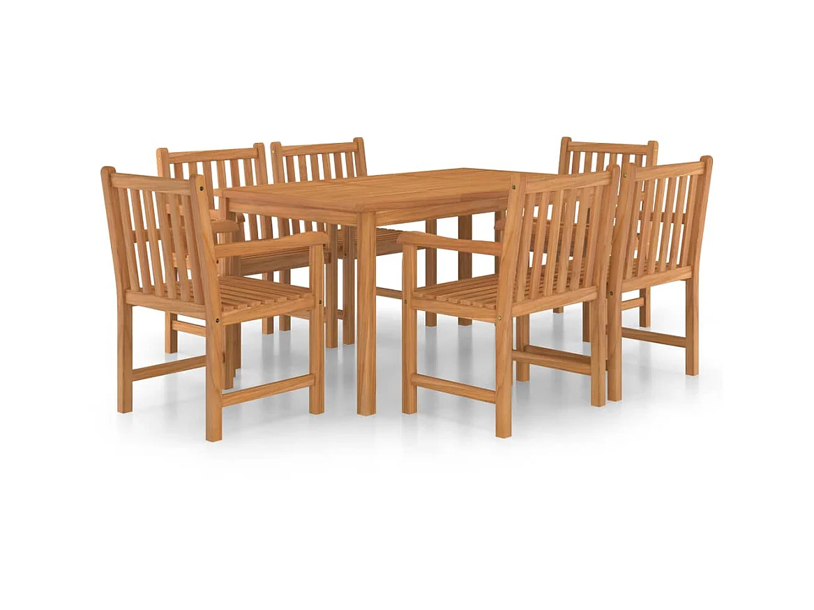 Ensemble de salle à manger de jardin 7 pcs Bois de teck solide 8