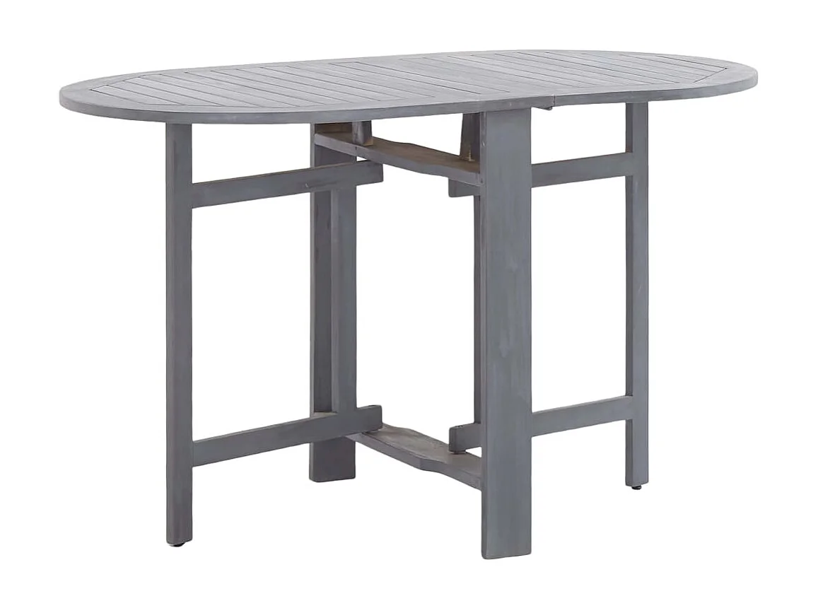 Mobilier à dîner de jardin 5 pcs Bois d'acacia massif Gris 2
