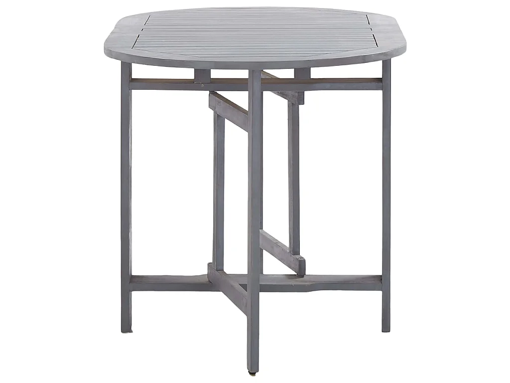Mobilier à dîner de jardin 5 pcs Bois d'acacia massif Gris 2