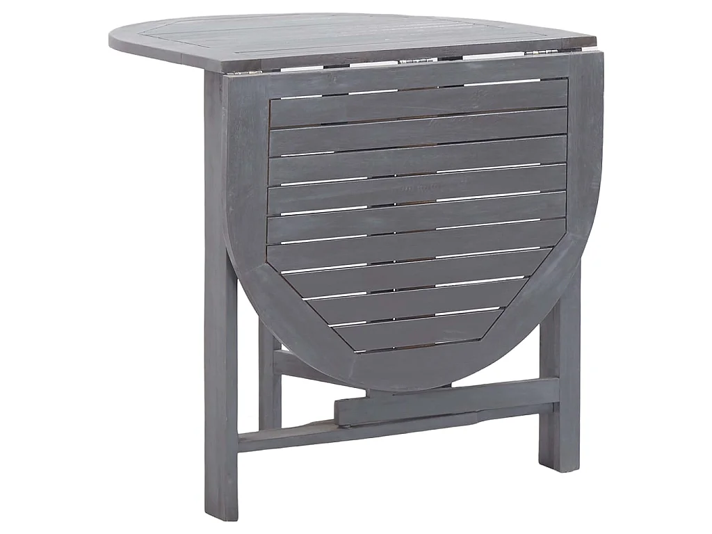 Mobilier à dîner de jardin 5 pcs Bois d'acacia massif Gris 2