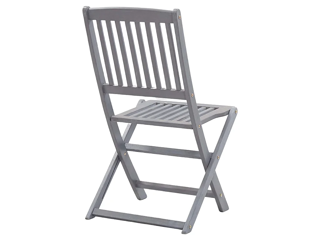 Mobilier à dîner de jardin 5 pcs Bois d'acacia massif Gris 2