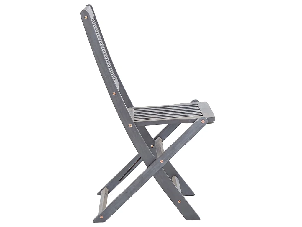 Mobilier à dîner de jardin 5 pcs Bois d'acacia massif Gris 2