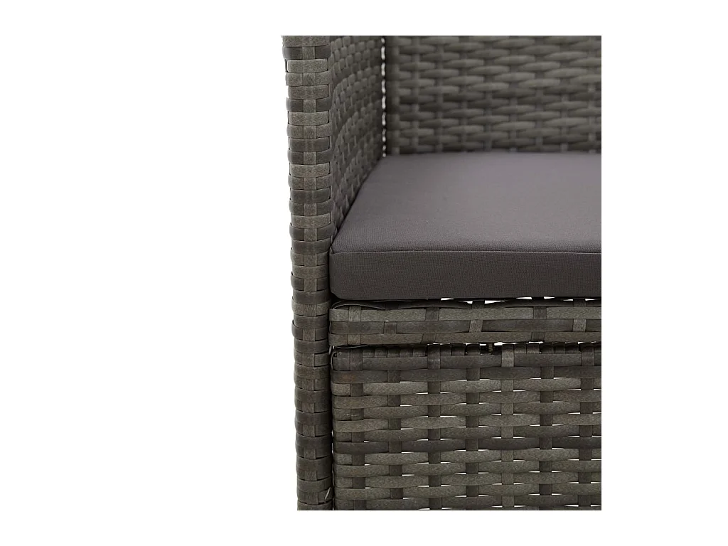 Ensemble à dîner de jardin 5 pcs Gris Résine tressée et acacia 2