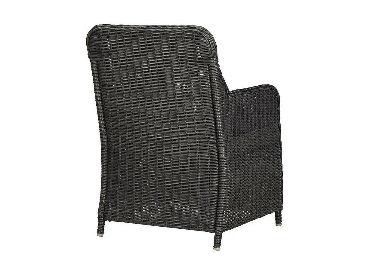 Table et 2 chaises de jardin résine tressée noire Iggem