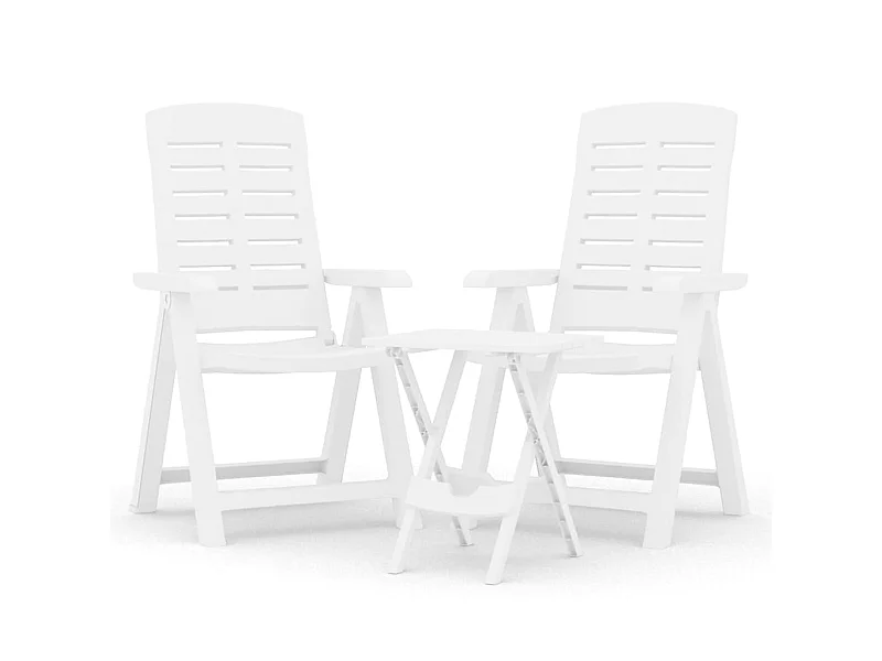 Ensemble de salle à manger de jardin 3 pcs Blanc Polypropylène