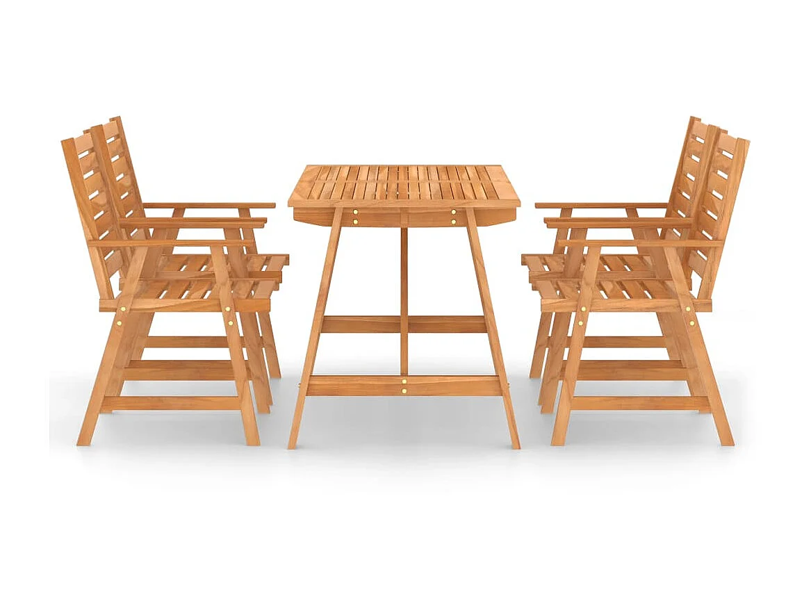 Mobilier de salle à manger de jardin 5 pcs Bois d'acacia solide