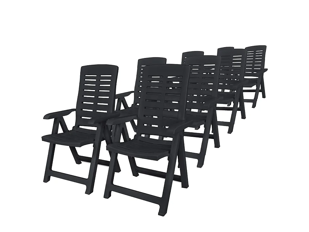 Ensemble de salle à manger de jardin 9 pcs Plastique Anthracite