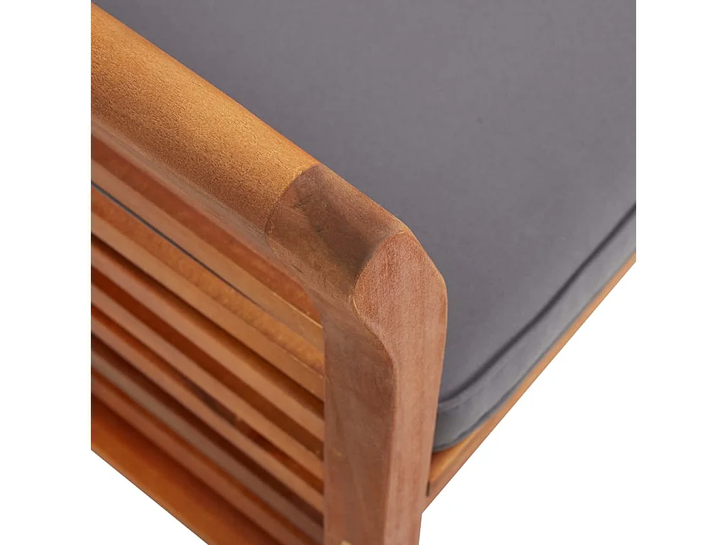 Mobilier à dîner d'extérieur 5 pcs et coussins Acacia solide 3