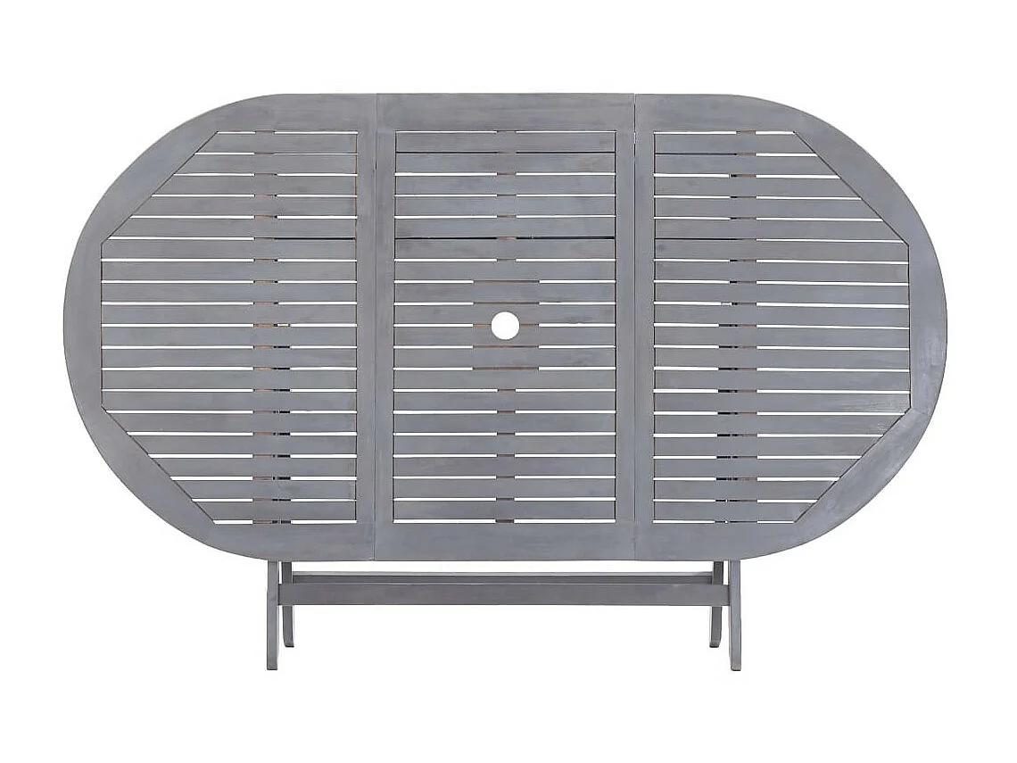 Mobilier à dîner de jardin 7 pcs Bois d'acacia massif Gris 4