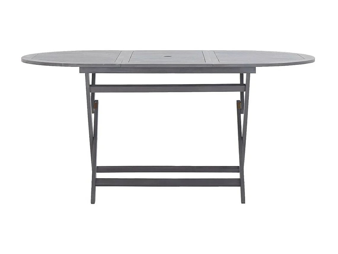 Mobilier à dîner de jardin 7 pcs Bois d'acacia massif Gris 4