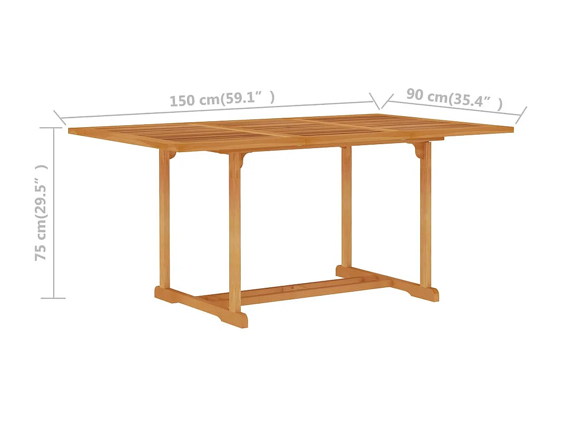 Salon de jardin 7 pcs Bois de teck massif 5