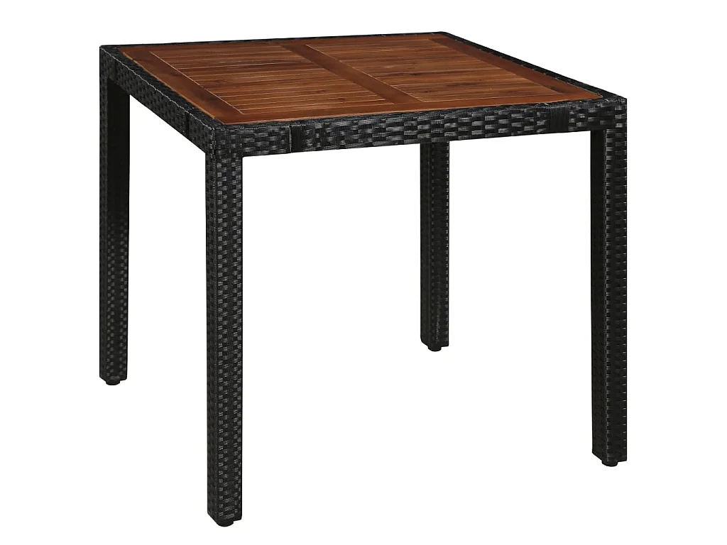 Mobilier d'extérieur 5 pcs Résine tressée et bois d'acacia Noir