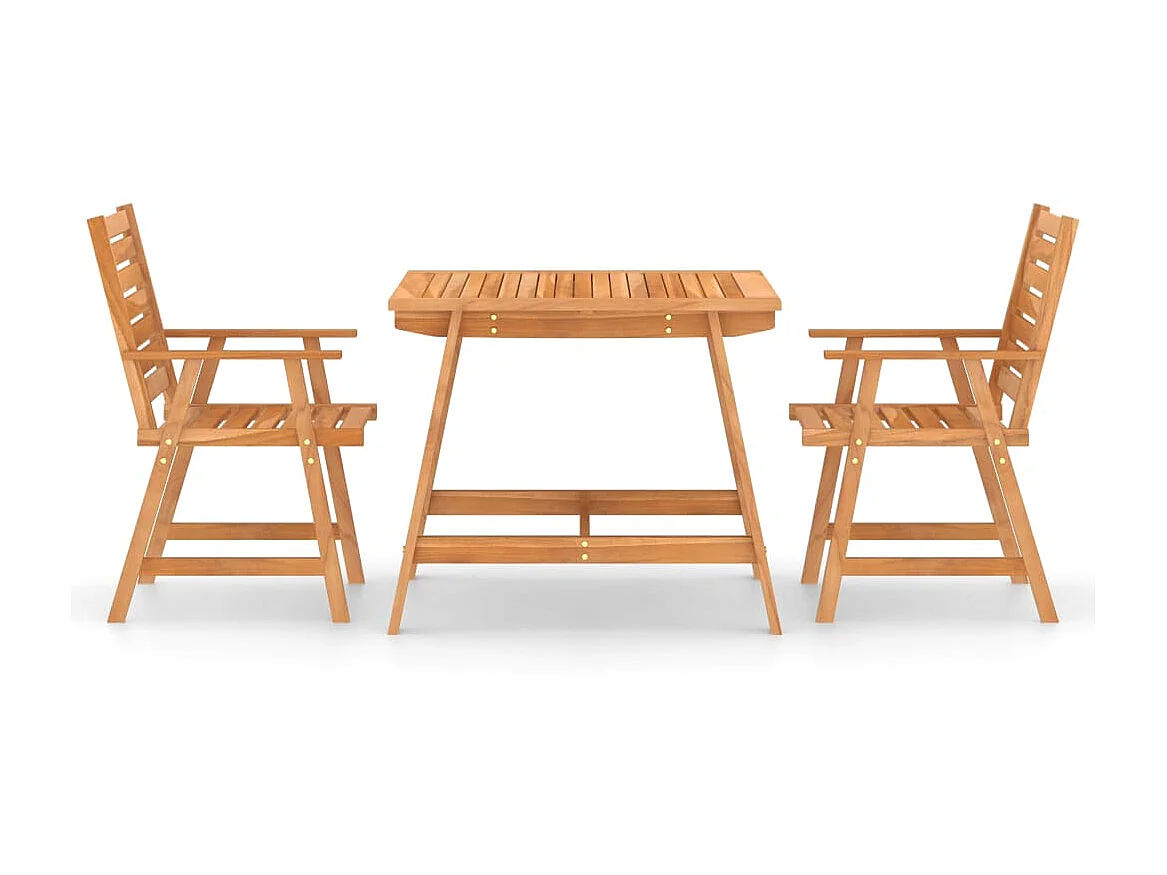 Mobilier de salle à manger de jardin 3 pcs Bois d'acacia solide 3
