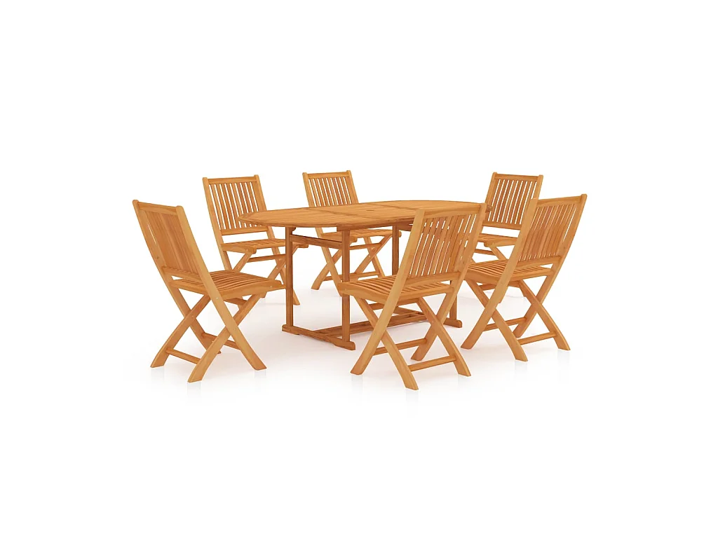 Ensemble de salle à manger de jardin 7 pcs Bois de teck massif 5
