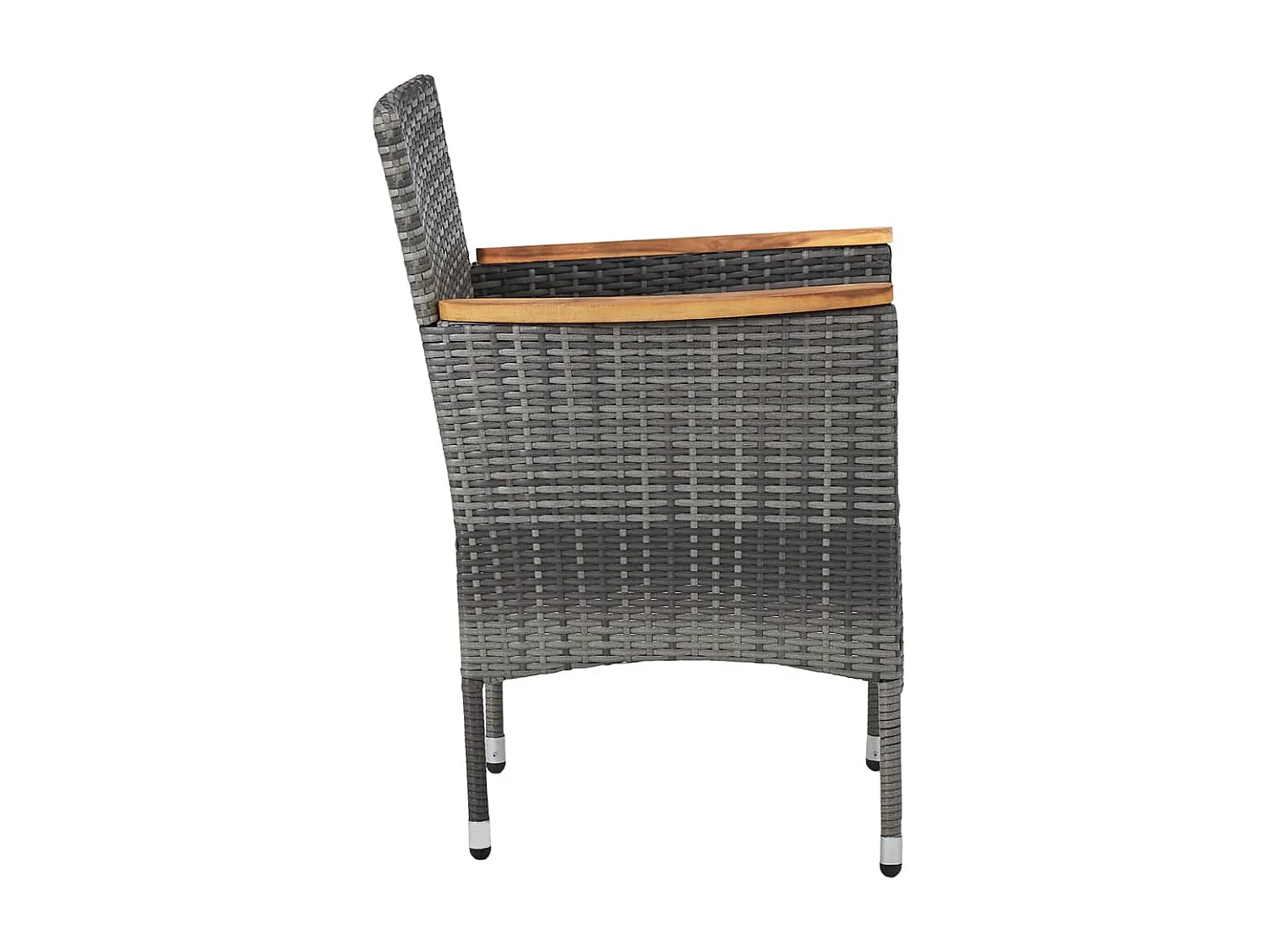 Ensemble à dîner de jardin 3 pcs Gris Résine tressée et acacia 2