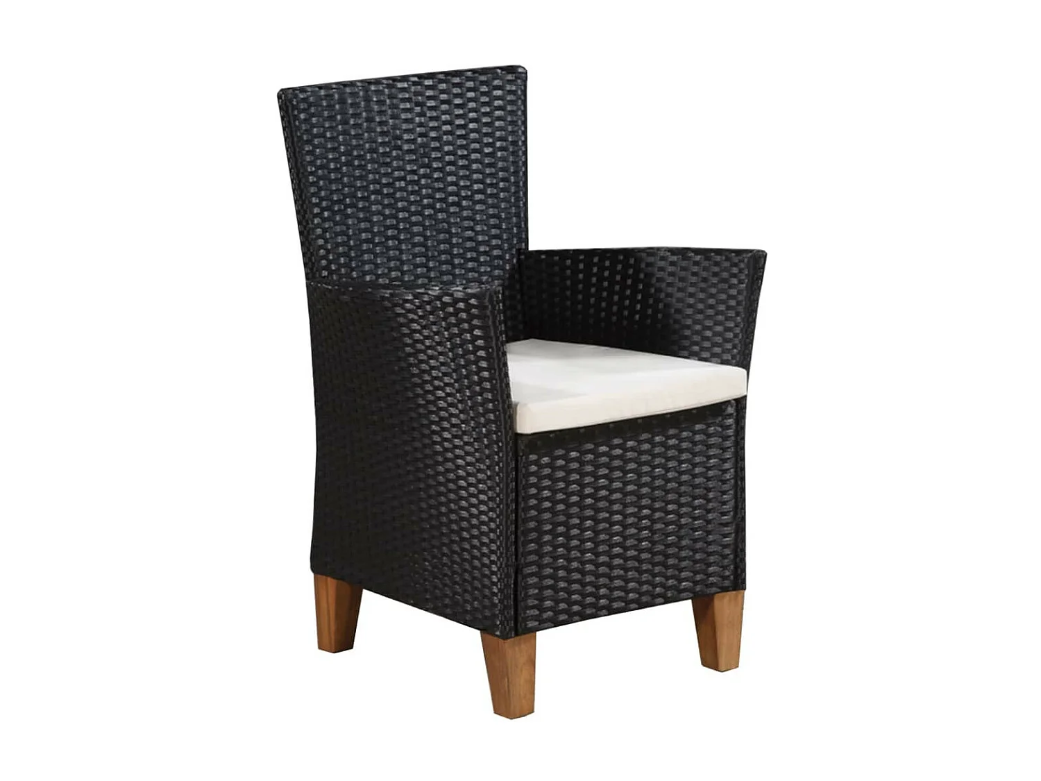 Mobilier à dîner de jardin 5 pcs Résine tressée Noir et marron