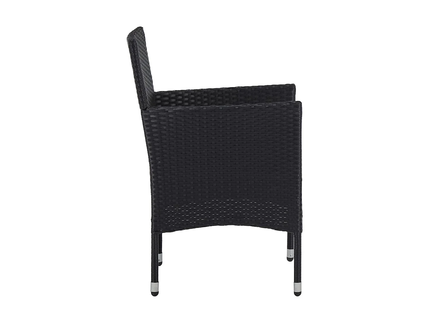Ensemble à dîner de jardin 3 pcs Noir Résine tressée et verre