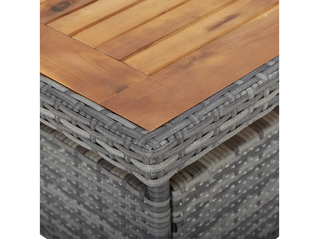 Ensemble à dîner de jardin 3 pcs Gris Résine tressée et acacia