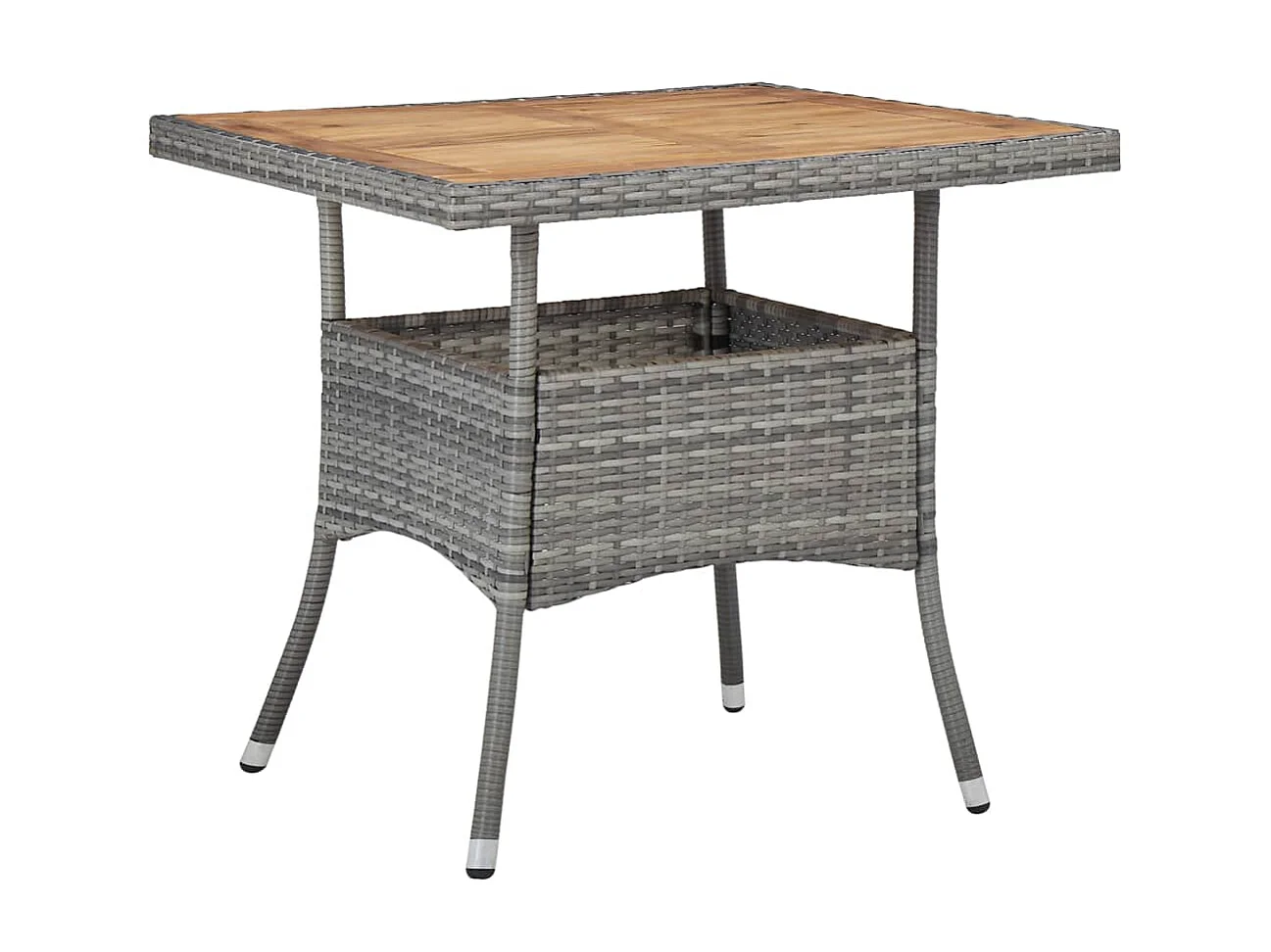 Ensemble à dîner de jardin 3 pcs Gris Résine tressée et acacia
