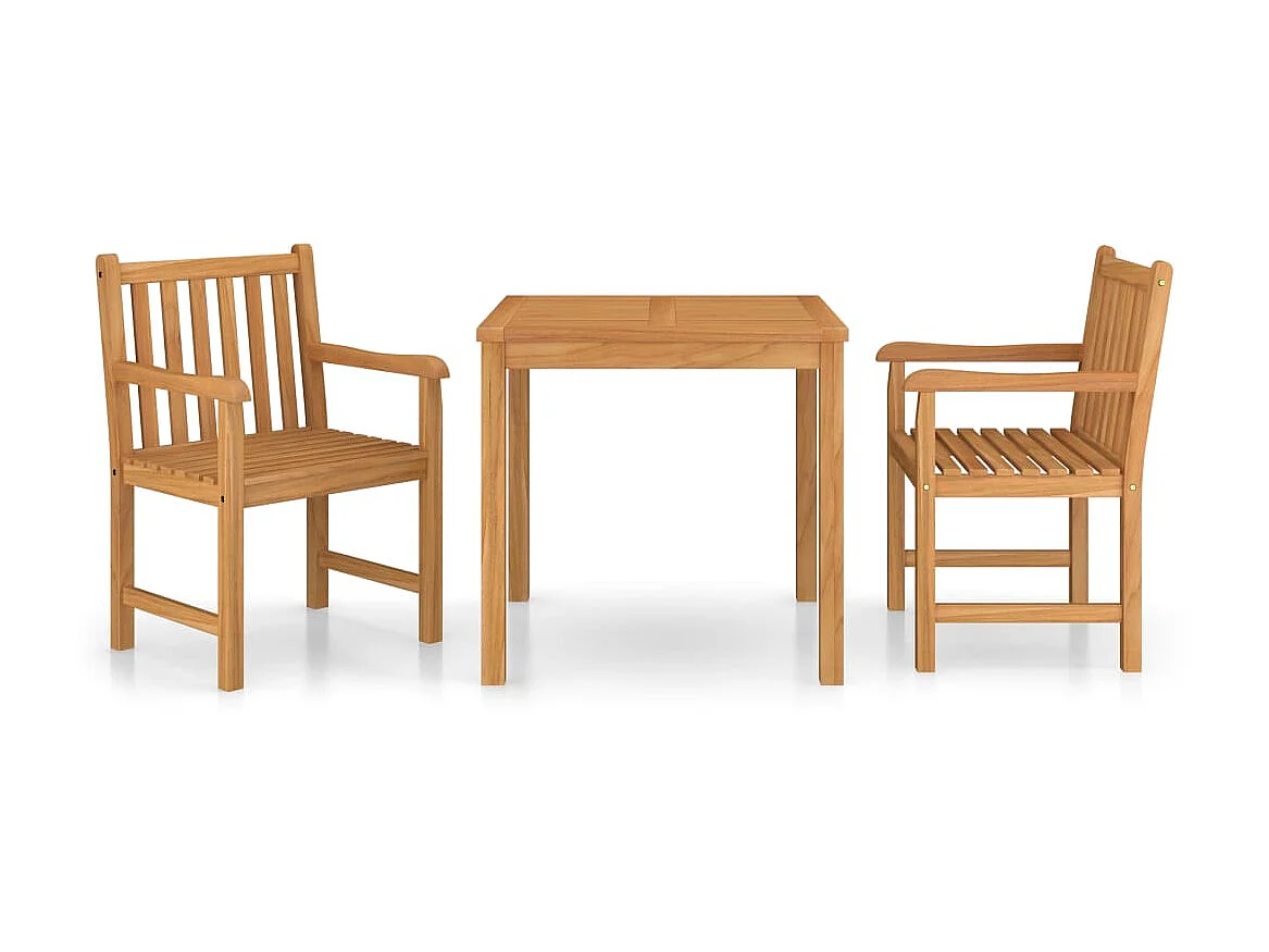 Ensemble de salle à manger de jardin 3 pcs Bois de teck solide 5