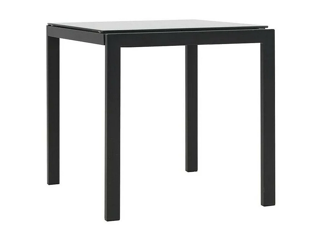 Set de 2 chaises longues 1 table blanc et résine noire Fatis