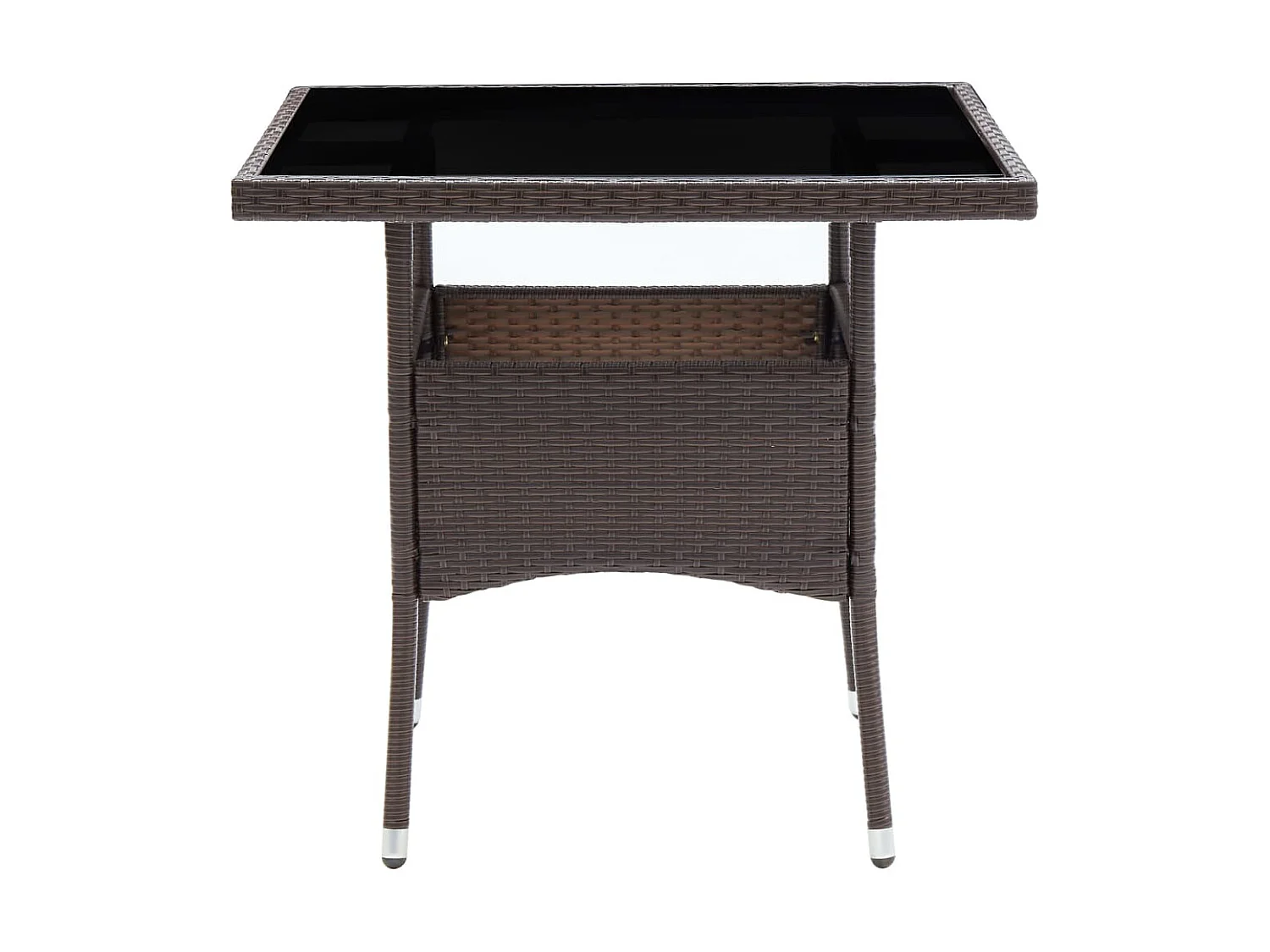 Mobilier à dîner de jardin 5 pcs Marron Résine tressée et verre