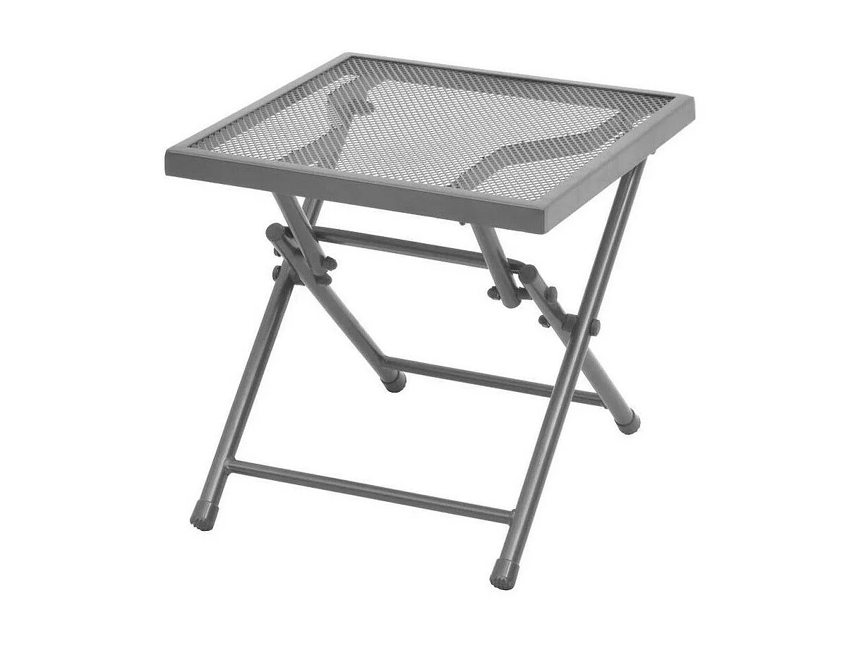 Set de 2 chaises longues et 1 table métal anthracite Reikish