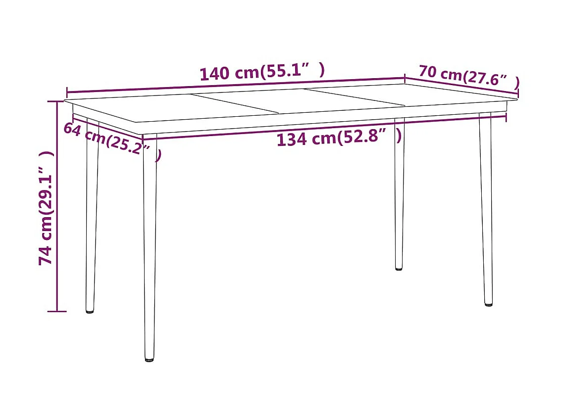 Ensemble de salle à manger de jardin 5 pcs Noir 48
