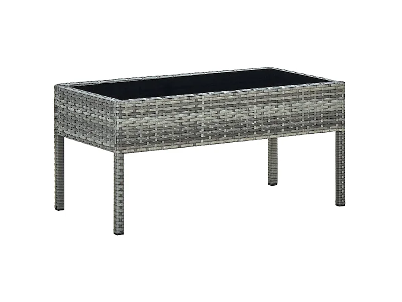 Table de jardin Gris 75x40x37 Résine tressée