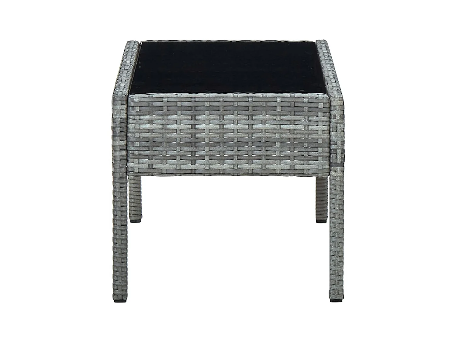 Table de jardin Gris 75x40x37 Résine tressée