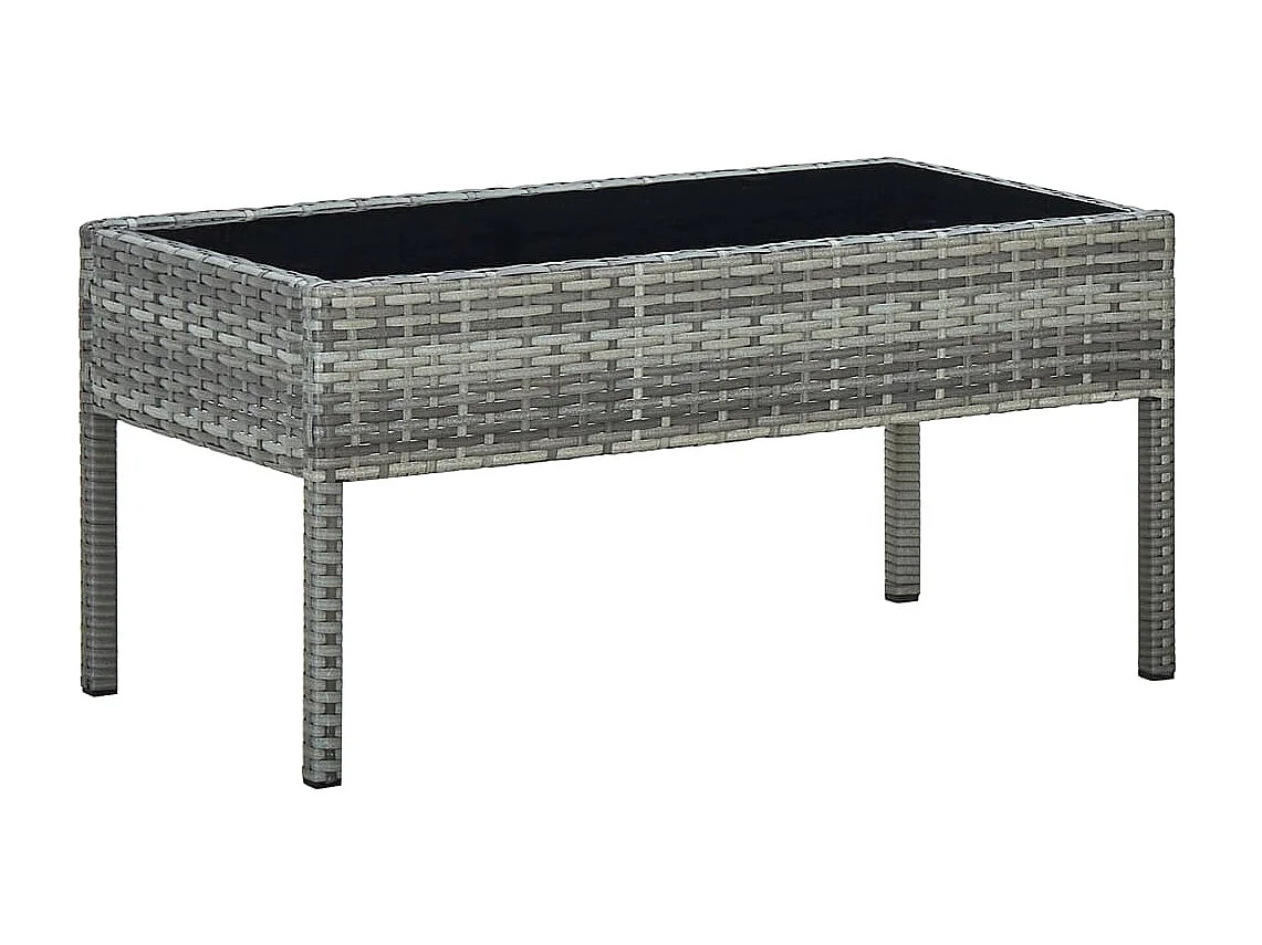 Tuintafel 75x40x37 cm poly rattan grijs
