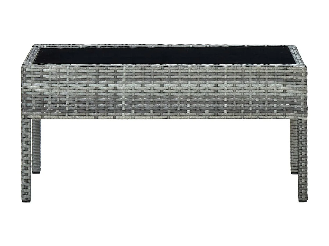 Tuintafel 75x40x37 cm poly rattan grijs